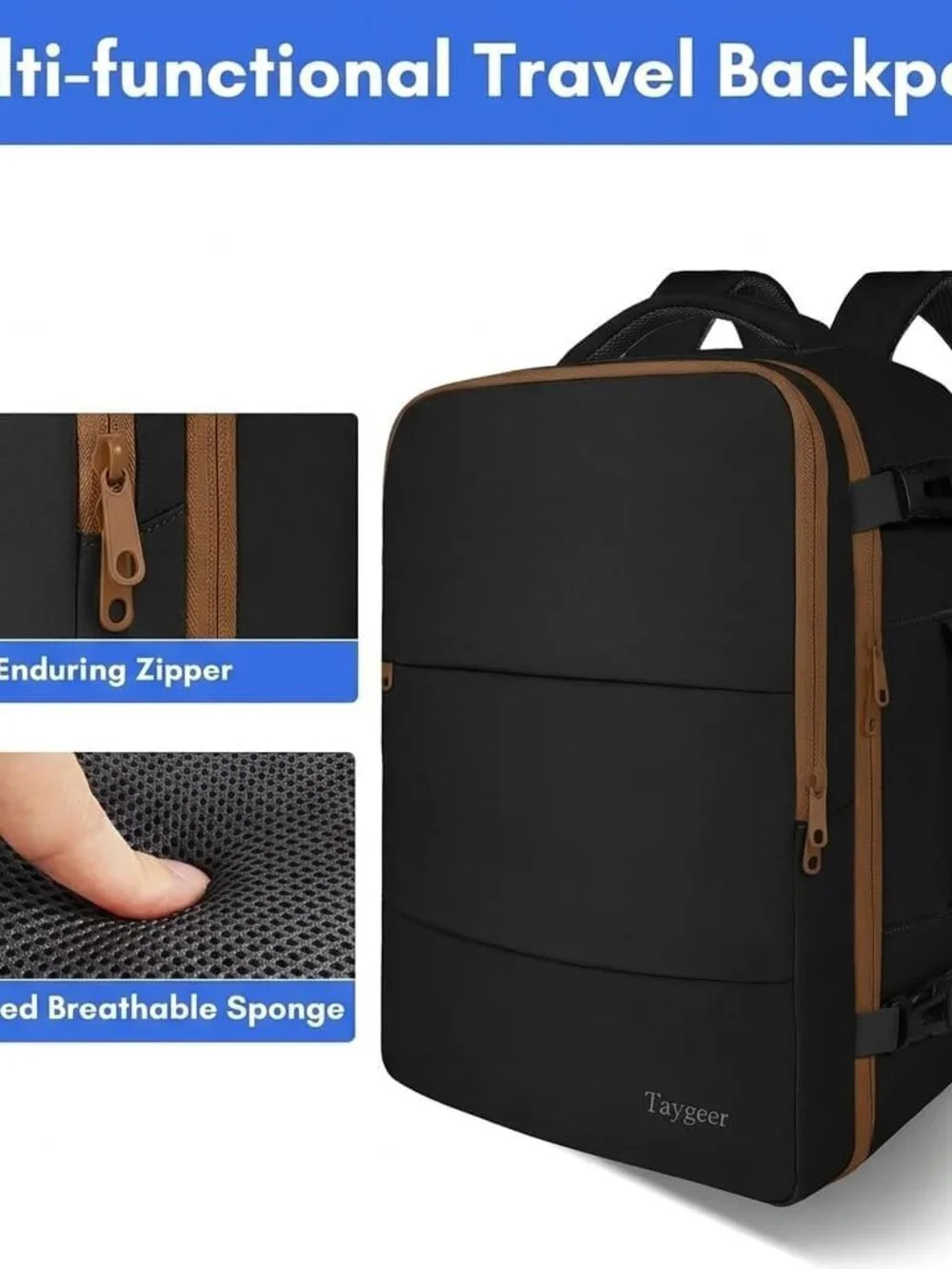 Backpack for Women, Carry on Backpack with Laptop Compartment | Travel Laptop Mo - Picture 7 of 7
